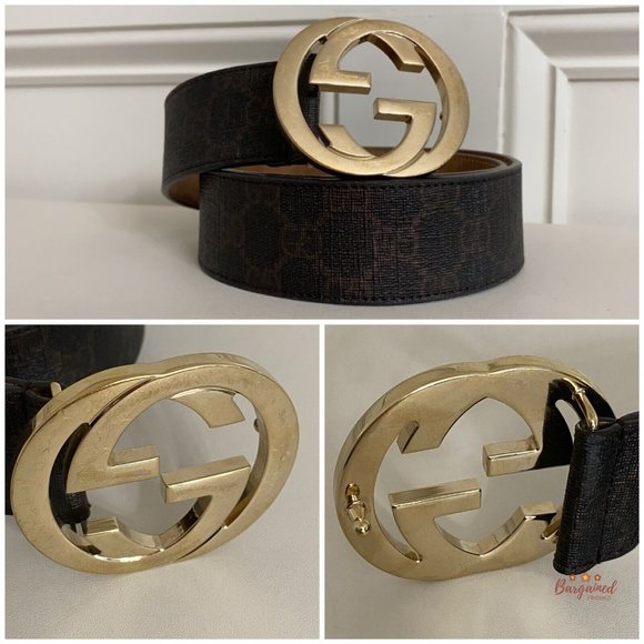 Gucci Accessories Authentic Gucci Brown Bronze Gg Canvas Leather